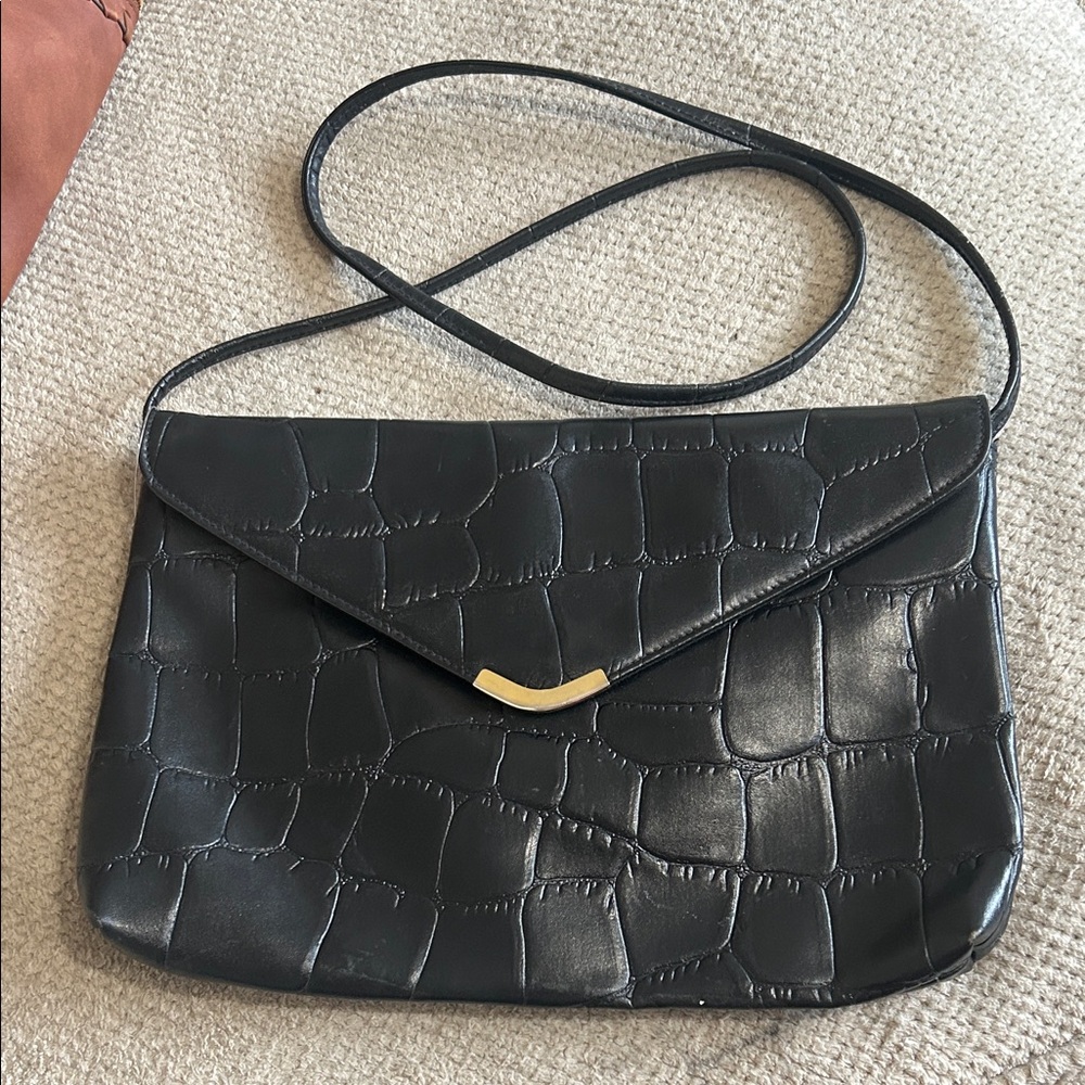 🇹🇼Vintage Elegant Black Croc-Embossed Women's Bag